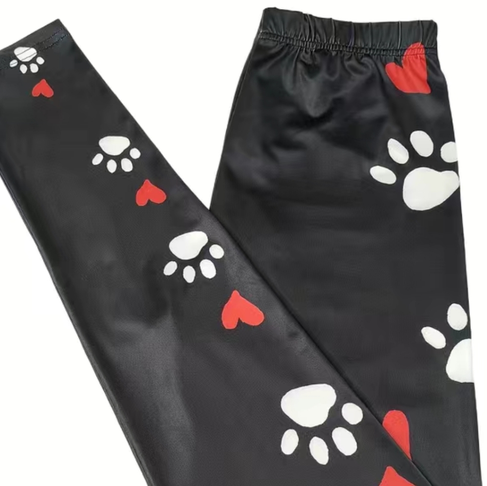 COPY - Paw print black leggings